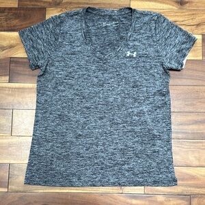 Under Armour Women's Heathered Black V-Neck Tee